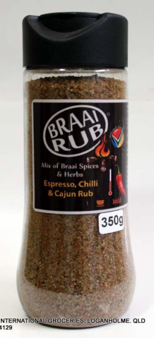 Braai Rub Expresso, Chilli & Cajun Rub 350g