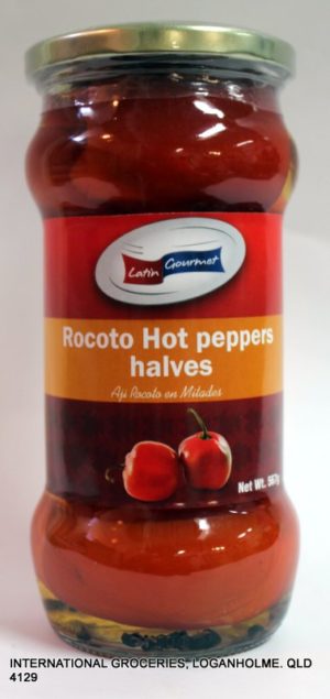 Latin Gourmet Rocoto Hot Peppers Halves (Aji Rocoto en Milades) 567g