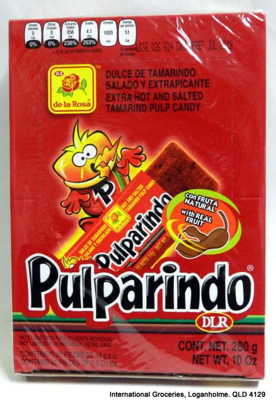 Pulparindo Extra Hot and Salted Tamarind Pulp Candy (20 x 14g) 20 pieces