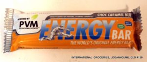 PVM Energy Bar Choc Caramel Nut Flavoured 45g