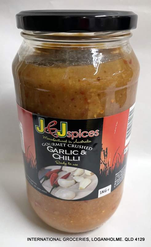 J & J Spices Gourmet Crushed Garlic & Chilli 1 kg
