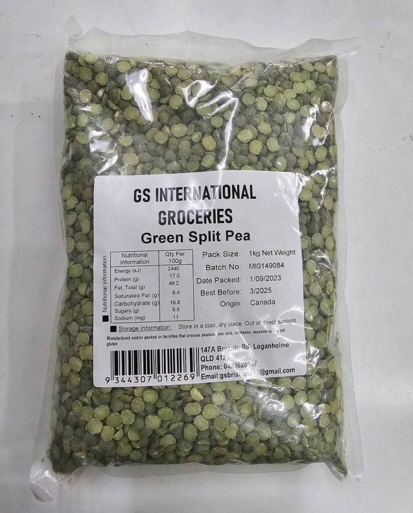 Manor Springs Organic Green Split Peas 1kg - Premium Quality, Certified Organic | Buy Now With
