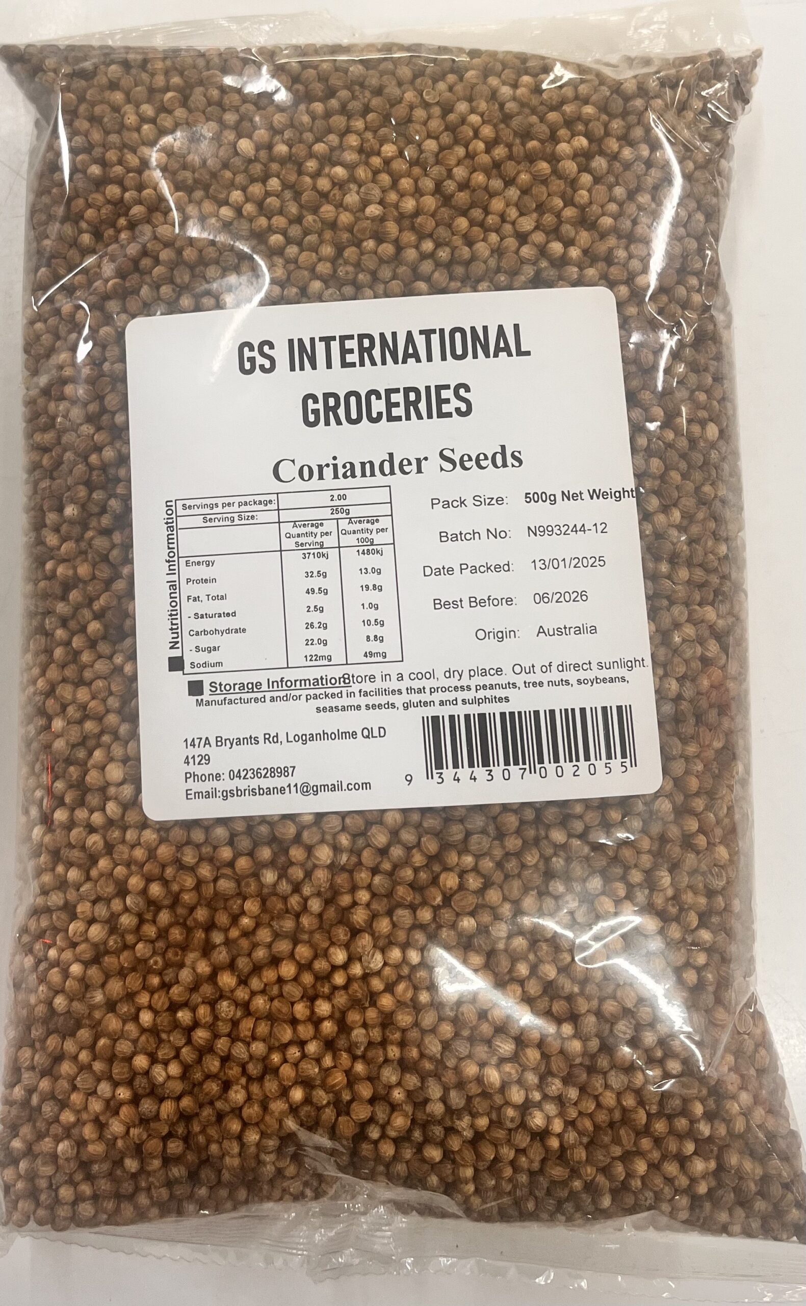 GS International  Coriander Seeds 500g