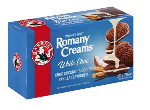 Bakers Romany Creams White Choc 200g