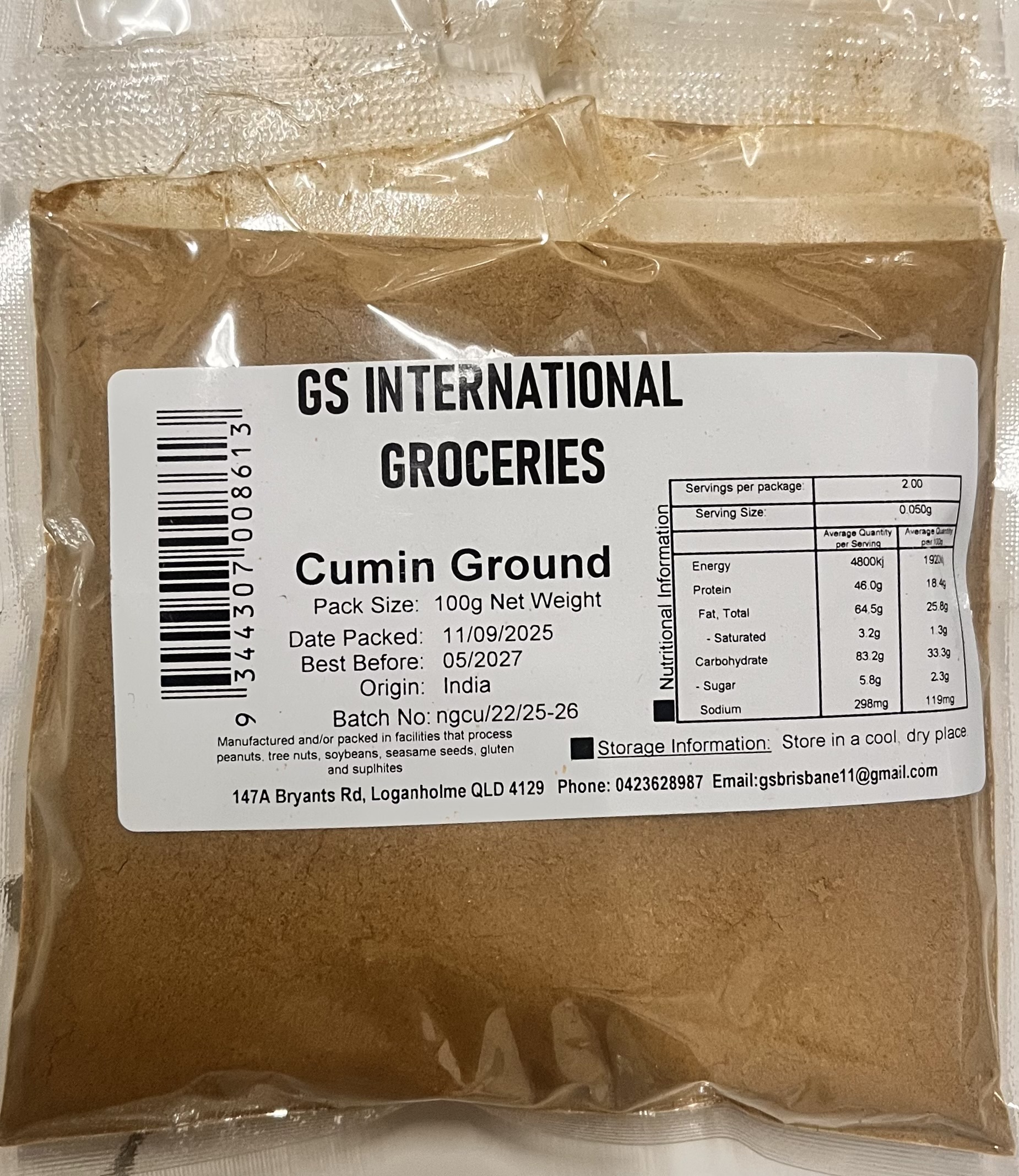 GS International groceries Cumin Ground 100g