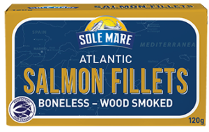 Sole Mare Salmon Fillets Boneless - Wood Smoked 120g