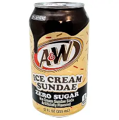 A&W Ice Cream Sundae Zero Sugar Soda 355ml