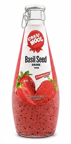 Crazy Kool Basil Seed Drink With Strawberry 290ml